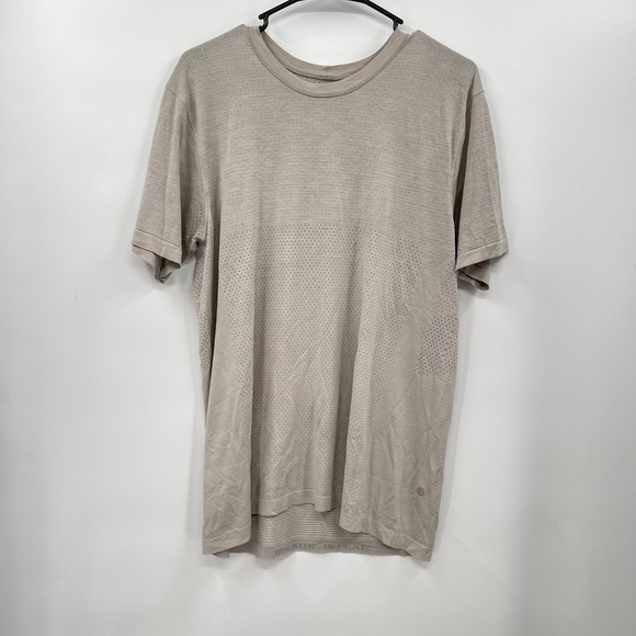 lululemon athletica Other - Lululemon‎ Metal Vent Tech Short Sleeve T Shirt Mens Tan Breathable Athletic  L